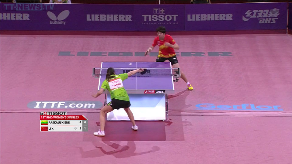 WTTC 2013 Paris – WS Round 1: Ruta Paskauskiene (LTU) – Li Xiaoxia (CHN)