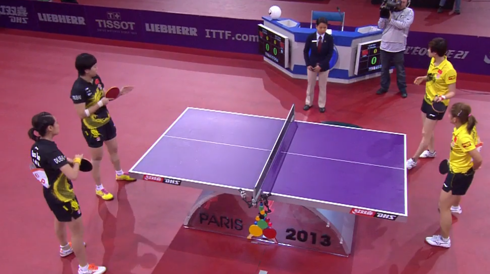 WTTC 2013 Paris (FRA) – WD Final : LI Xiaoxia / GUO Yue (CHN) – DING Ning / LIU Shiwen (CHN)