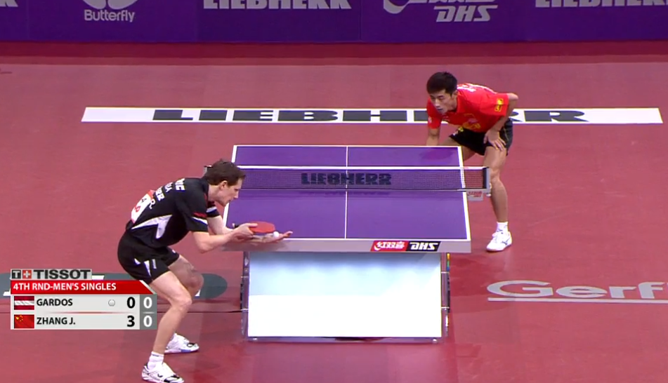 WTTC 2013 Paris (FRA) – MS Round of 16: Robert Gardos (AUT) – Zhang Jike (CHN)