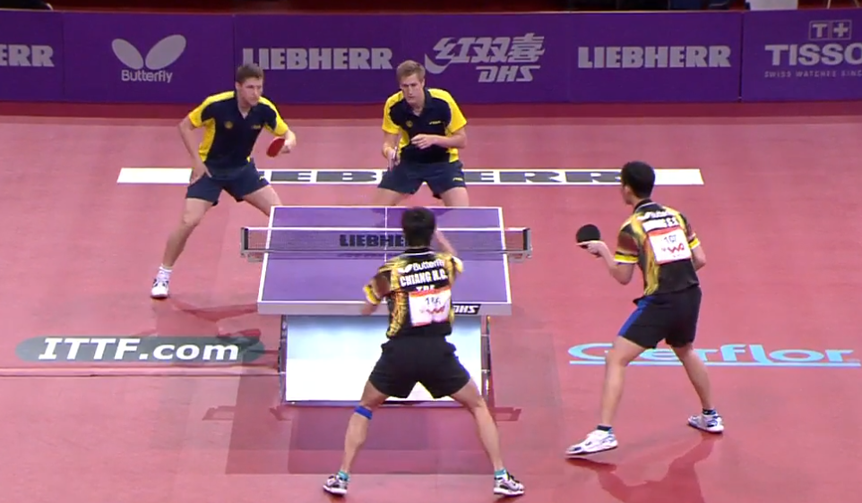 WTTC 2013 Paris (FRA) – MD Round of 16: KARLSSON Kristian / KARLSSON Mattias (SWE) – CHIANG Hung-Chieh / HUANG Sheng-Sheng (TPE)