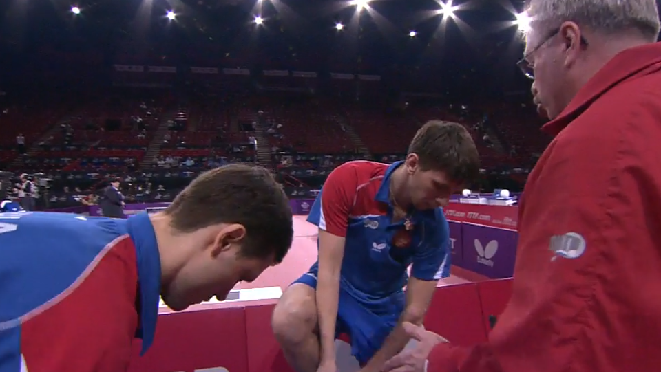 WTTC 2013 Paris (FRA) – MD Round of 16: LIVENTSOV Alexey / PAIKOV Mikhail (RUS) – WANG Liqin / ZHOU Yu (CHN)