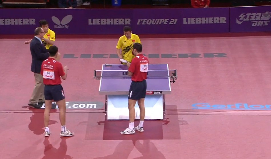 WTTC 2013 Paris (FRA) – MD Round 2: Hao Shuai / Ma Lin (CHN) – Zoran Primorac / Roko Tokic (CRO)