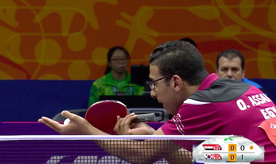 WTTC 2015 Suzhou – Men’s Singles Round of 32 – Assar Omar (EGY) vs. Lee Sangsu (KOR)