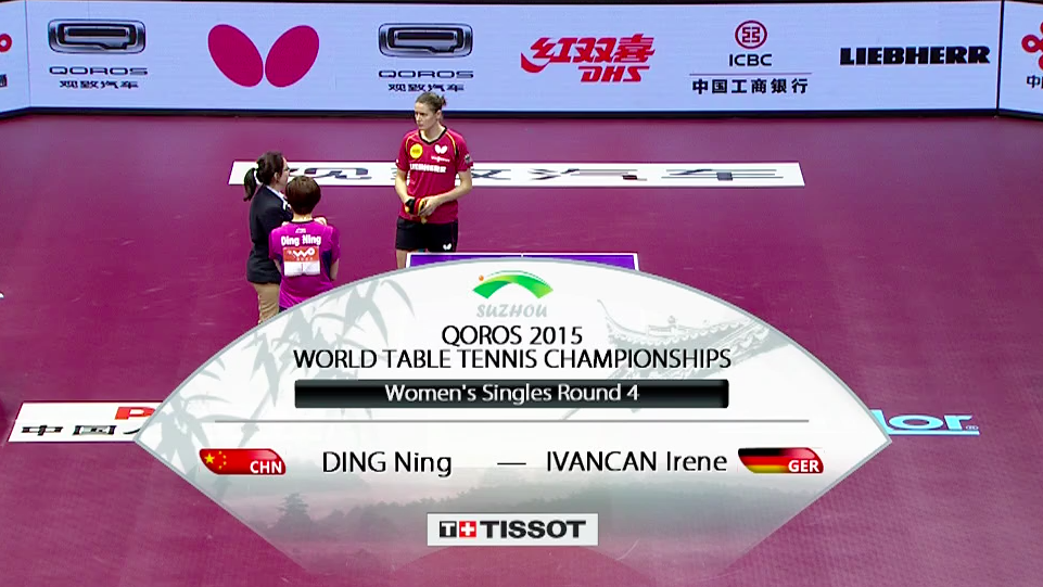 WTTC 2015 Suzhou – Women`s Singles Round of 16 – Ding Ning (CHN) vs. Ivancan Irene (GER)