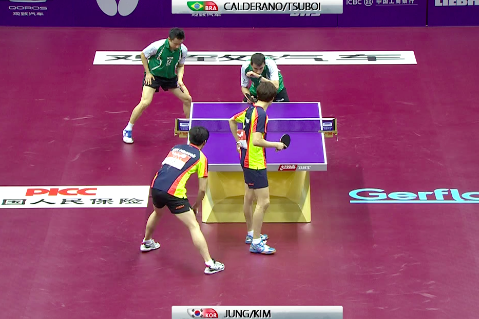 WTTC 2015 Suzhou – Men’s Doubles Round of 16 – Jung Youngsik (KOR) /  Kim Minseok (KOR) vs. Calderano Hugo (BRA) / Tsuboi Gustavo (BRA)