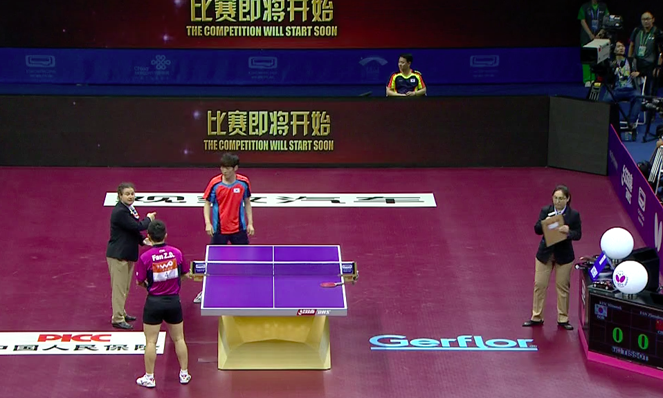 WTTC 2015 Suzhou – Men’s Singles Round of 32 – Kim Minseok (KOR) vs. Fan Zhendong (CHN)