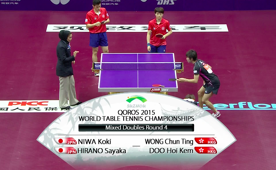 WTTC 2015 Suzhou – Mixed Doubles Round of 16 – Niwa Koki (JPN) / Hirano Sayaka (JPN) vs. Wong Chun Ting (HKG) / Doo Hoi Kem (HKG)