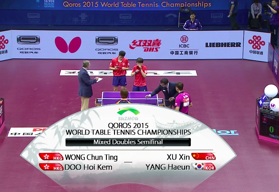 WTTC 2015 Suzhou – Mixed Doubles Semi Final – Wong Chun Tin (HKG) / Doo Hoi Kom (HKG) vs. Xu Xin (CHN) / Yang Haeun (KOR)