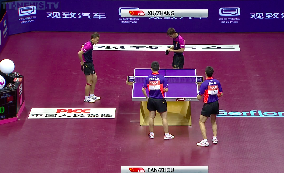 WTTC 2015 Suzhou – Men’s Doubles Final – XU Xin (CHN) / ZHANG Jike (CHN) vs. FAN Zhendong (CHN) / ZHOU Yu (CHN)